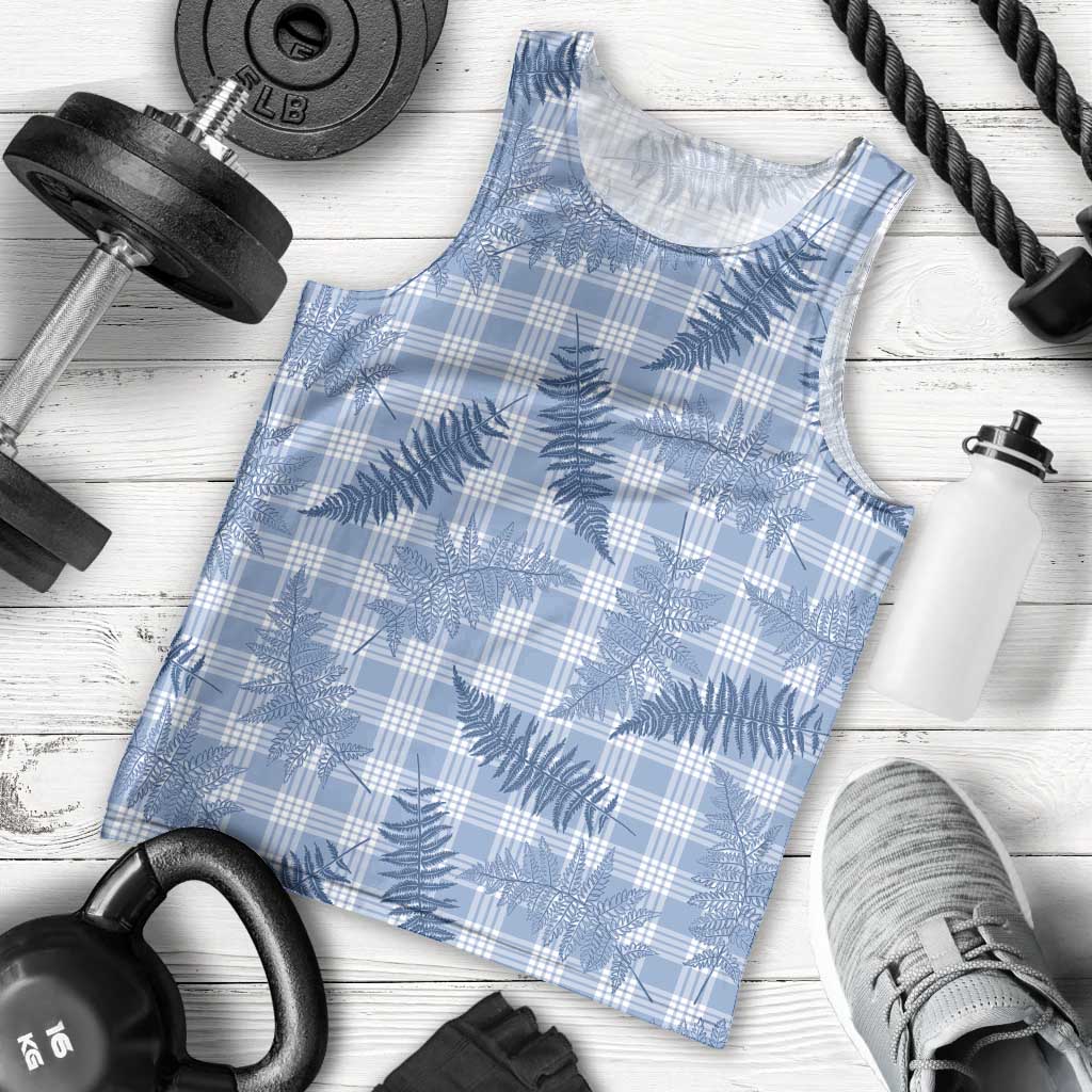 Blue Palaka Hawaii Palapalai Men Tank Top Hawaiian Fern - Polynesian Pride