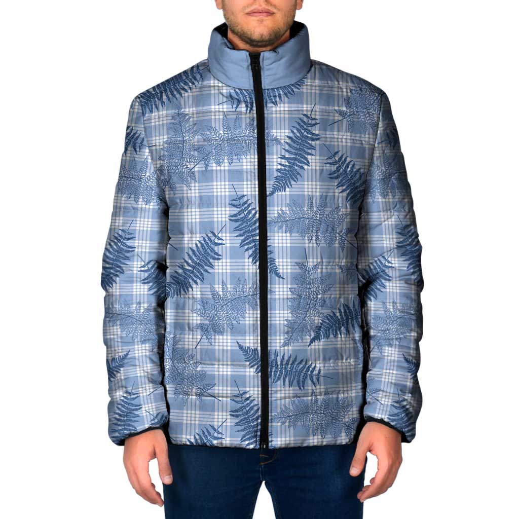 Blue Palaka Hawaii Palapalai Padded Jacket Hawaiian Fern - Polynesian Pride