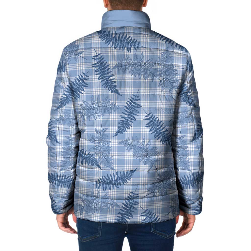 Blue Palaka Hawaii Palapalai Padded Jacket Hawaiian Fern - Polynesian Pride