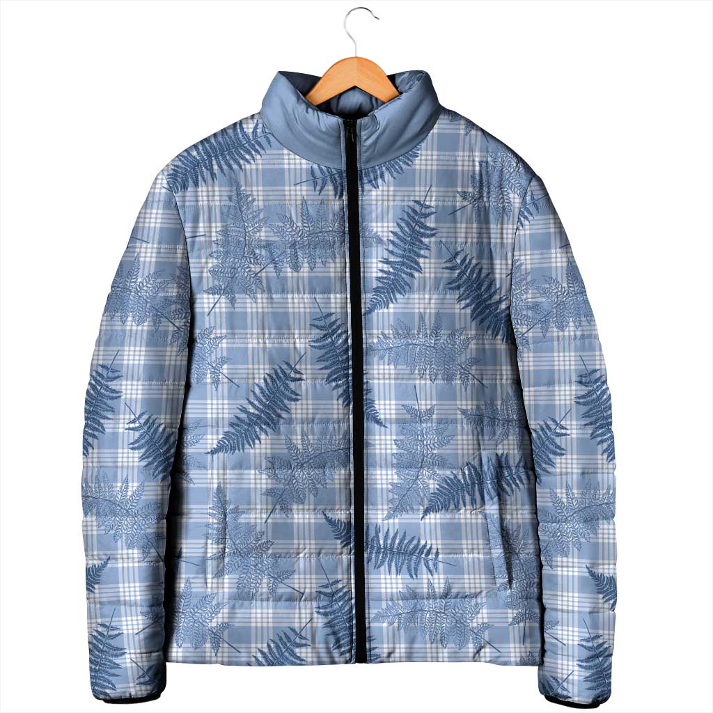 Blue Palaka Hawaii Palapalai Padded Jacket Hawaiian Fern - Polynesian Pride
