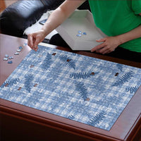 Blue Palaka Hawaii Palapalai Puzzle Hawaiian Fern - Polynesian Pride