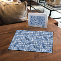 Blue Palaka Hawaii Palapalai Puzzle Hawaiian Fern - Polynesian Pride