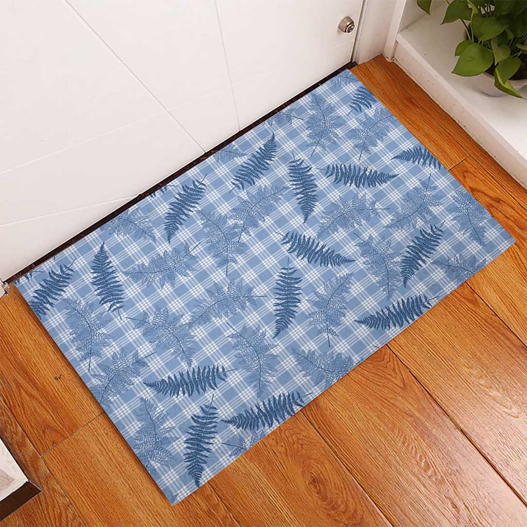 Blue Palaka Hawaii Palapalai Rubber Doormat Hawaiian Fern - Polynesian Pride