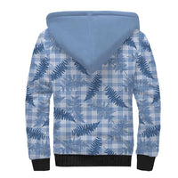 Blue Palaka Hawaii Palapalai Sherpa Hoodie Hawaiian Fern - Polynesian Pride