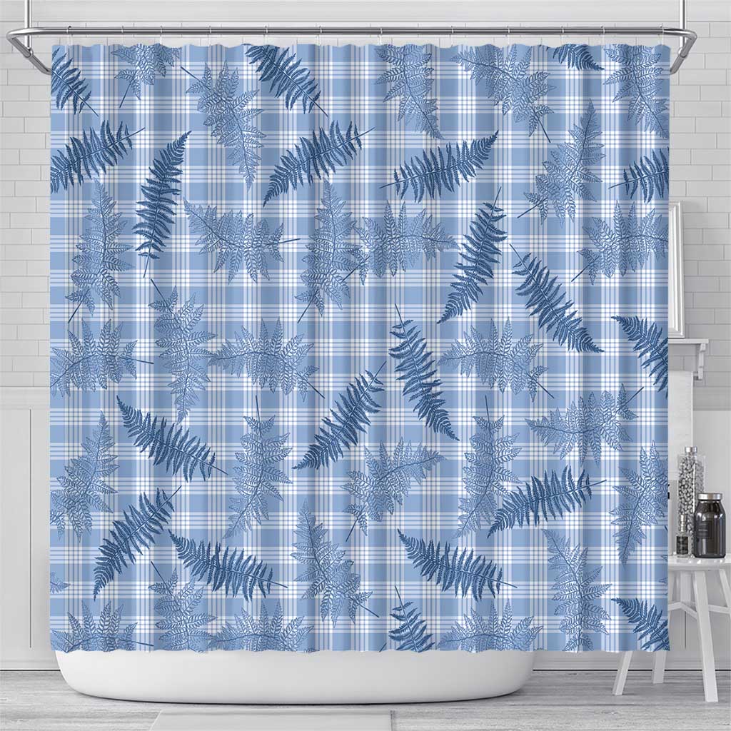 Blue Palaka Hawaii Palapalai Shower Curtain Hawaiian Fern - Polynesian Pride