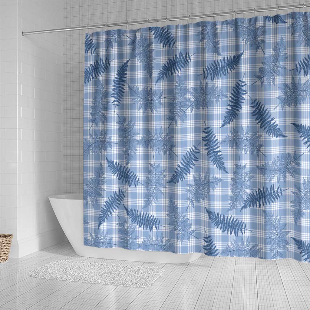 Blue Palaka Hawaii Palapalai Shower Curtain Hawaiian Fern - Polynesian Pride
