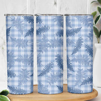 Blue Palaka Hawaii Palapalai Skinny Tumbler Hawaiian Fern - Polynesian Pride