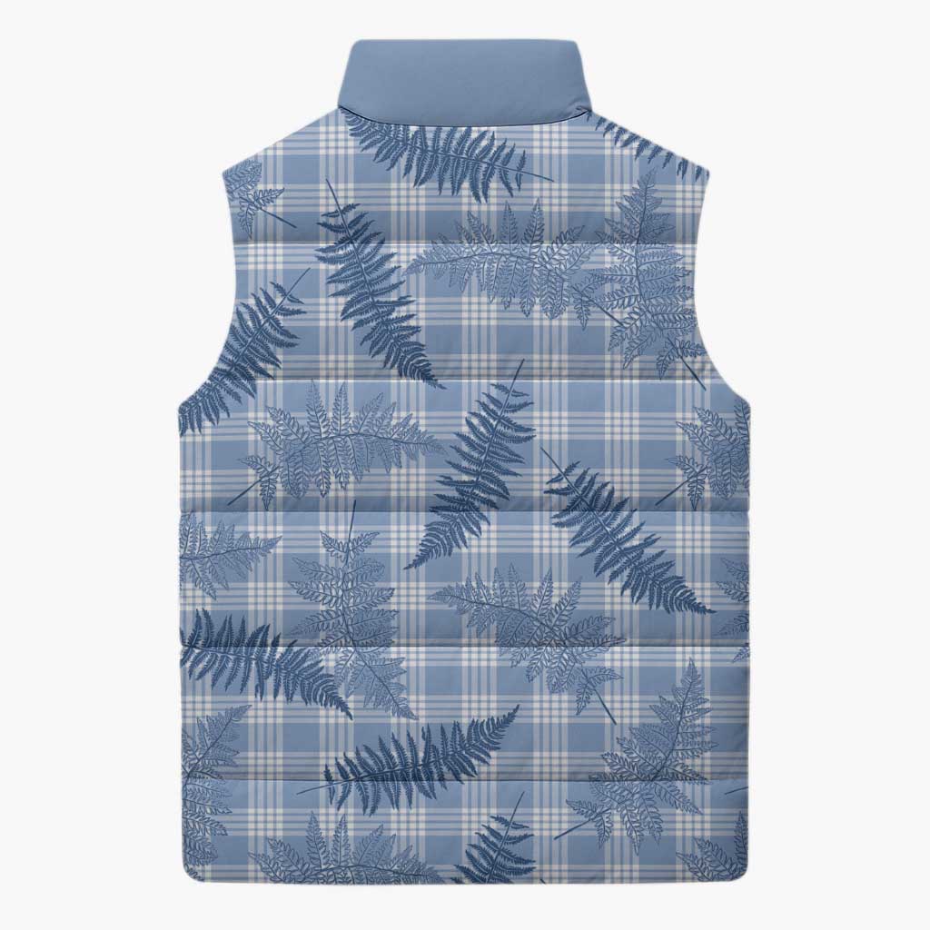 Blue Palaka Hawaii Palapalai Sleeveless Puffer Jacket Hawaiian Fern - Polynesian Pride