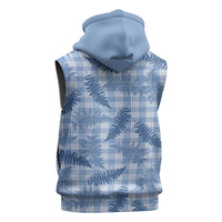 Blue Palaka Hawaii Palapalai Sleeveless Zip Hoodie Hawaiian Fern - Polynesian Pride