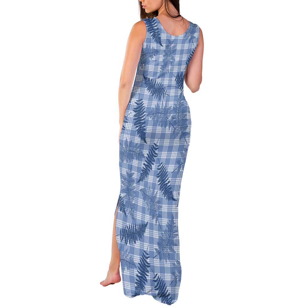 Blue Palaka Hawaii Palapalai Tank Maxi Dress Hawaiian Fern - Polynesian Pride