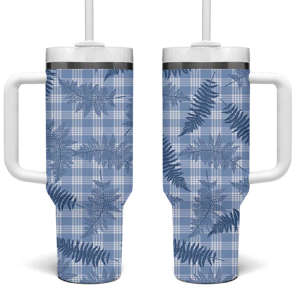 Blue Palaka Hawaii Palapalai Tumbler With Handle Hawaiian Fern - Polynesian Pride