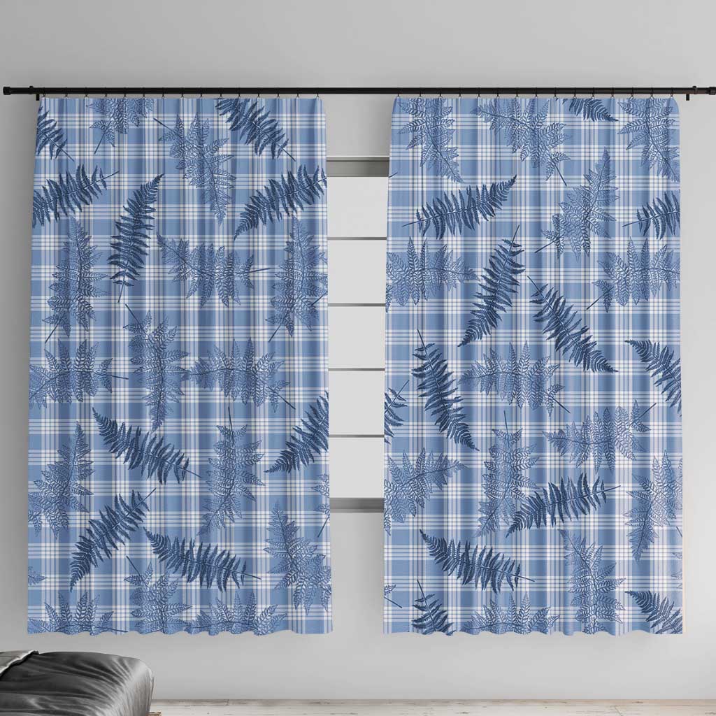 Blue Palaka Hawaii Palapalai Window Curtain Hawaiian Fern - Polynesian Pride