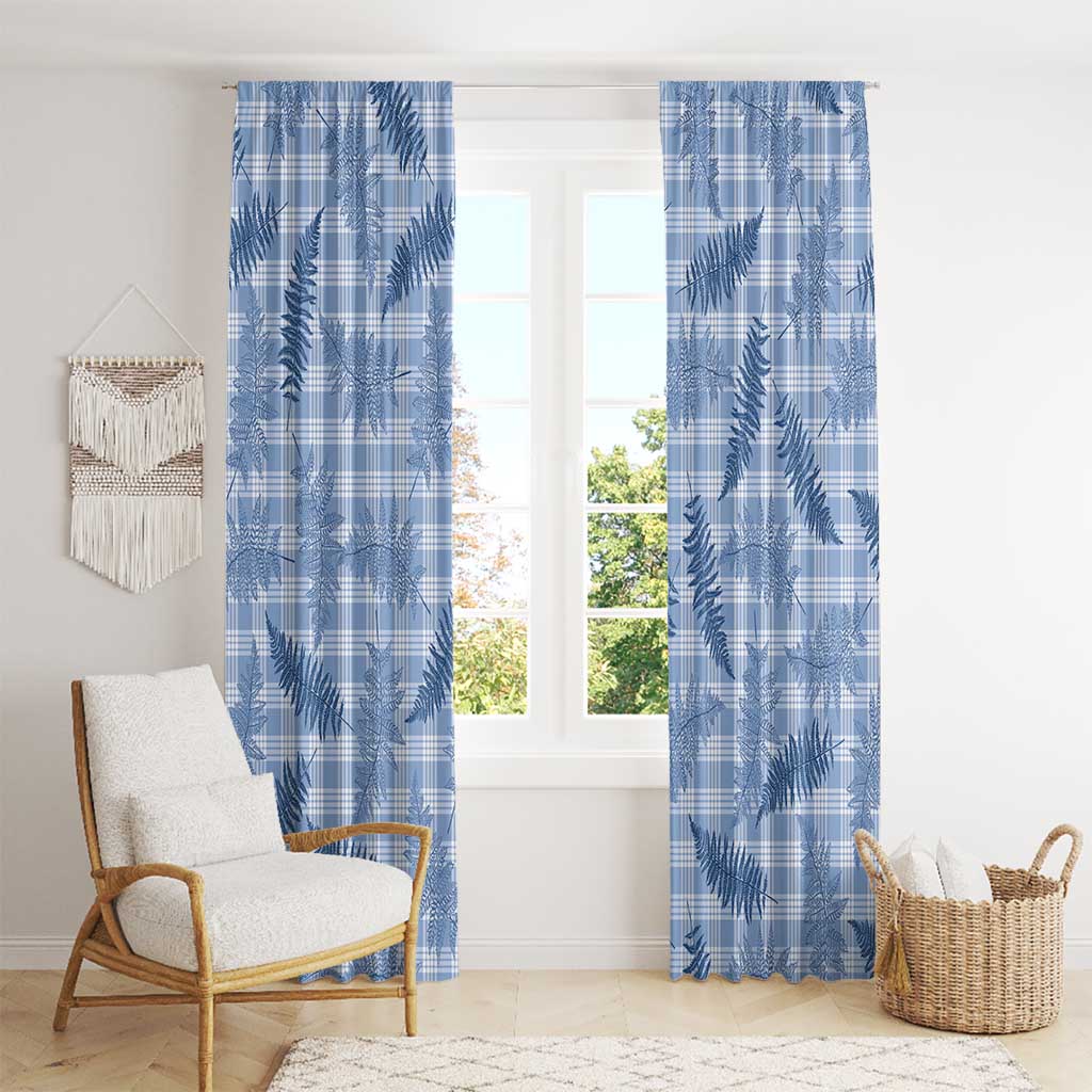 Blue Palaka Hawaii Palapalai Window Curtain Hawaiian Fern - Polynesian Pride