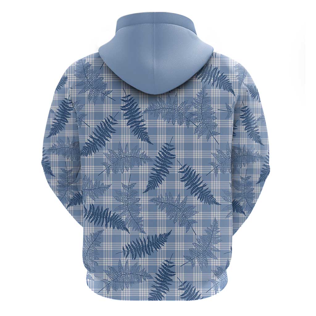 Blue Palaka Hawaii Palapalai Zip Hoodie Hawaiian Fern - Polynesian Pride