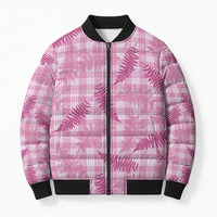 Purple Palaka Hawaii Palapalai Bomber Puffer Jacket Hawaiian Fern - Polynesian Pride