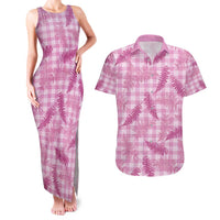 Purple Palaka Hawaii Palapalai Couples Matching Tank Maxi Dress and Hawaiian Shirt Hawaiian Fern - Polynesian Pride