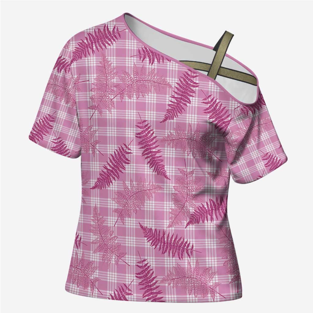Purple Palaka Hawaii Palapalai Cross Shoulder Shirt Hawaiian Fern - Polynesian Pride