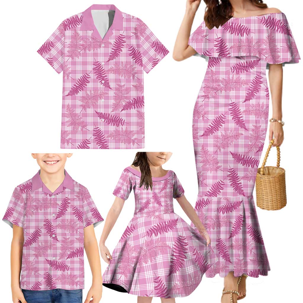 Purple Palaka Hawaii Palapalai Family Matching Mermaid Dress and Hawaiian Shirt Hawaiian Fern LT14 - Polynesian Pride