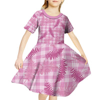 Purple Palaka Hawaii Palapalai Kid Short Sleeve Dress Hawaiian Fern - Polynesian Pride