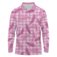 Purple Palaka Hawaii Palapalai Long Sleeve Polo Shirt Hawaiian Fern - Polynesian Pride