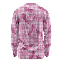 Purple Palaka Hawaii Palapalai Long Sleeve Shirt Hawaiian Fern - Polynesian Pride