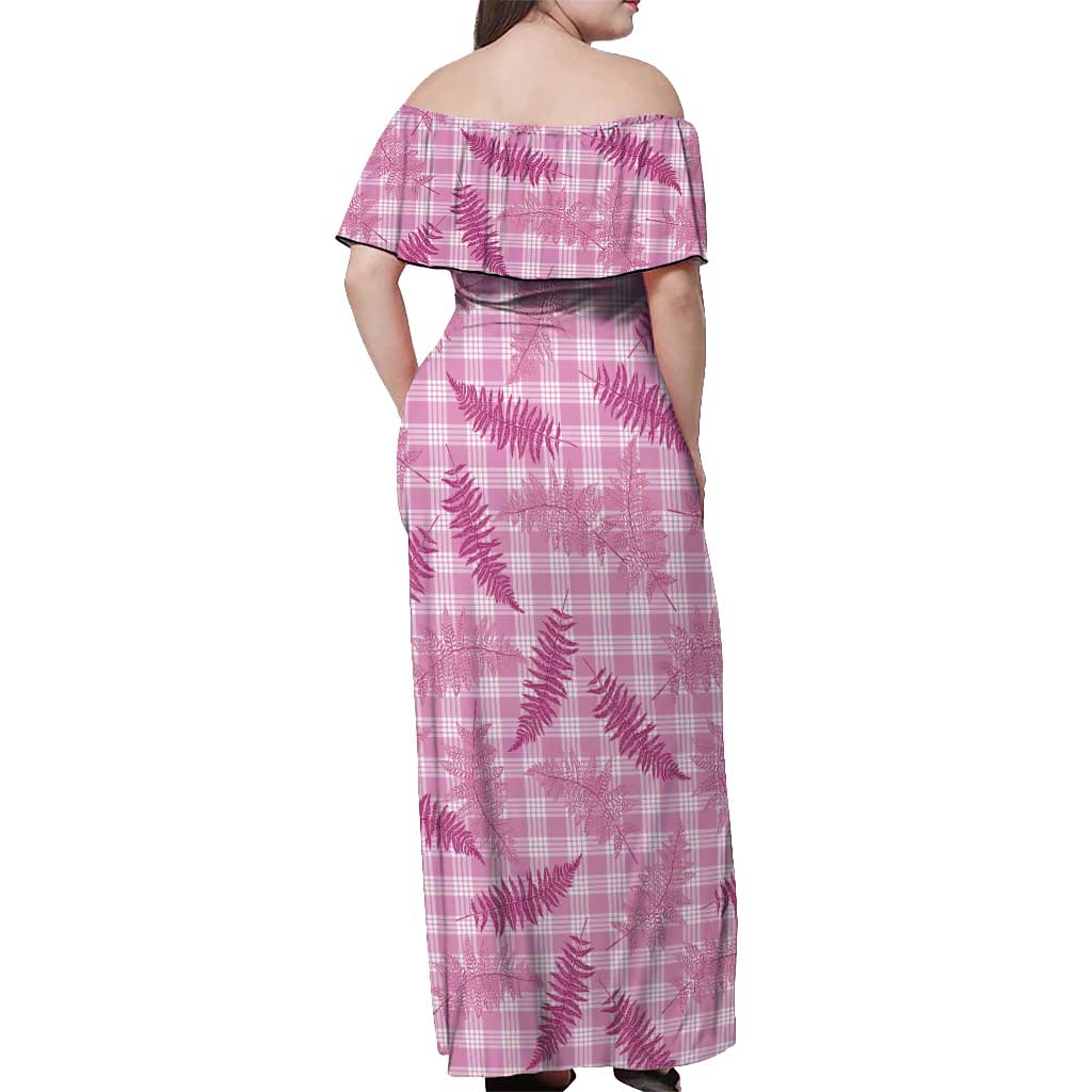 Purple Palaka Hawaii Palapalai Off Shoulder Maxi Dress Hawaiian Fern - Polynesian Pride