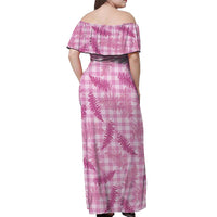 Purple Palaka Hawaii Palapalai Off Shoulder Maxi Dress Hawaiian Fern - Polynesian Pride