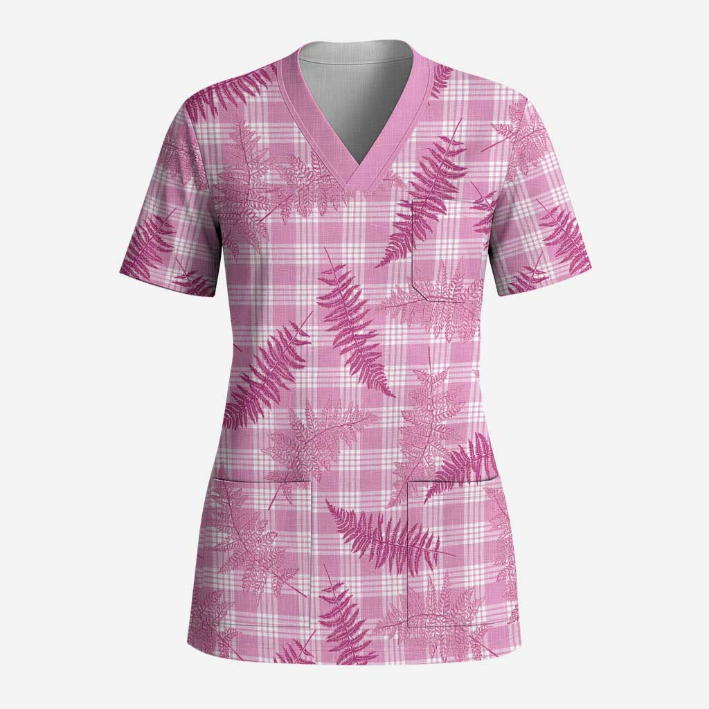 Purple Palaka Hawaii Palapalai Scrub Top Hawaiian Fern - Polynesian Pride