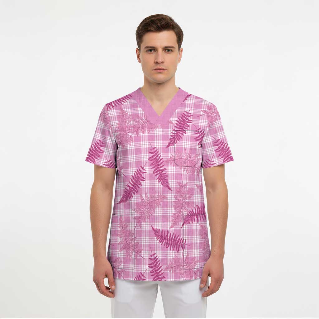 Purple Palaka Hawaii Palapalai Scrub Top Hawaiian Fern - Polynesian Pride