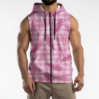 Purple Palaka Hawaii Palapalai Sleeveless Zip Hoodie Hawaiian Fern - Polynesian Pride