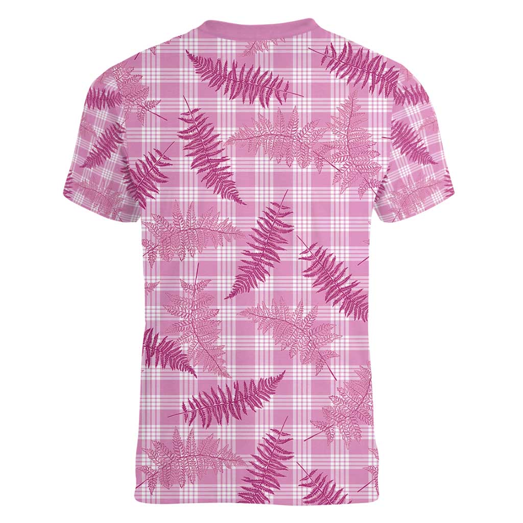 Purple Palaka Hawaii Palapalai Women V-Neck T-Shirt Hawaiian Fern - Polynesian Pride