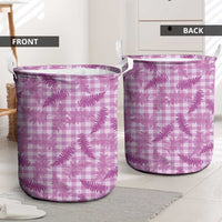Pink Palaka Hawaii Palapalai Laundry Basket Hawaiian Fern - Polynesian Pride