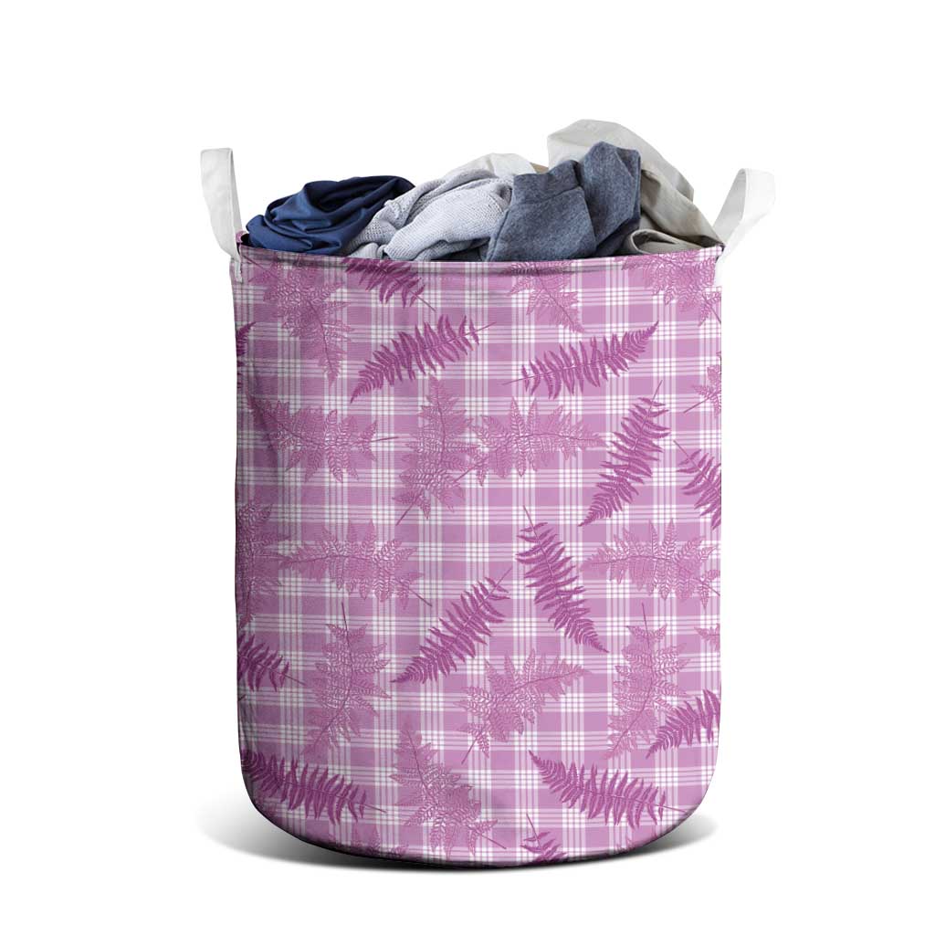 Pink Palaka Hawaii Palapalai Laundry Basket Hawaiian Fern - Polynesian Pride