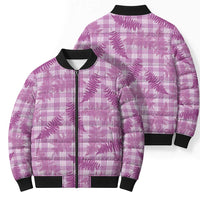 Pink Palaka Hawaii Palapalai Bomber Puffer Jacket Hawaiian Fern - Polynesian Pride
