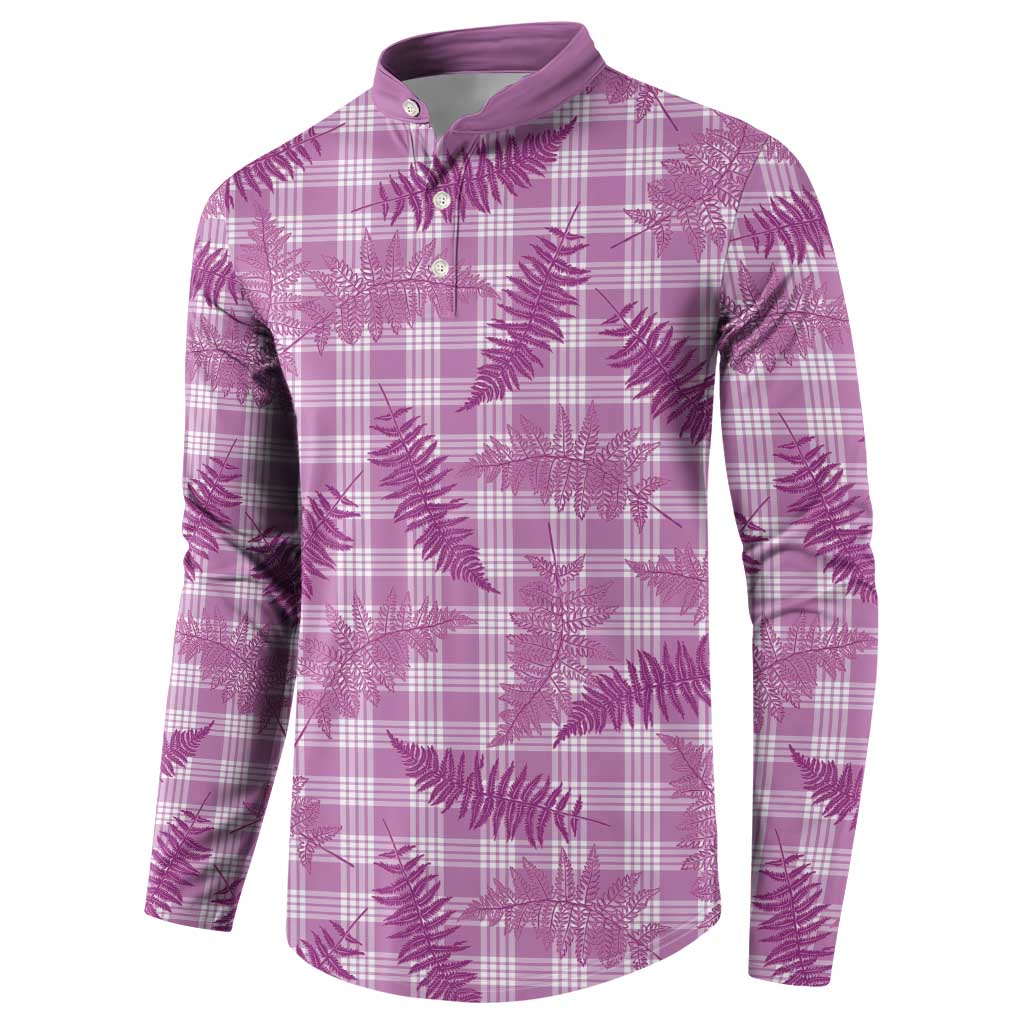 Pink Palaka Hawaii Palapalai Button Sweatshirt Hawaiian Fern - Polynesian Pride