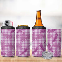 Pink Palaka Hawaii Palapalai 4 in 1 Can Cooler Tumbler Hawaiian Fern - Polynesian Pride