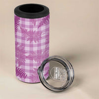 Pink Palaka Hawaii Palapalai 4 in 1 Can Cooler Tumbler Hawaiian Fern - Polynesian Pride