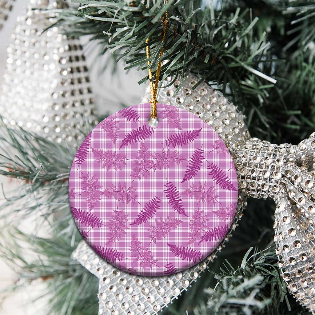 Pink Palaka Hawaii Palapalai Ceramic Ornament Hawaiian Fern - Polynesian Pride