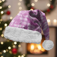 Pink Palaka Hawaii Palapalai Christmas Santa Hat Hawaiian Fern LT14 With Fur Pink - Polynesian Pride