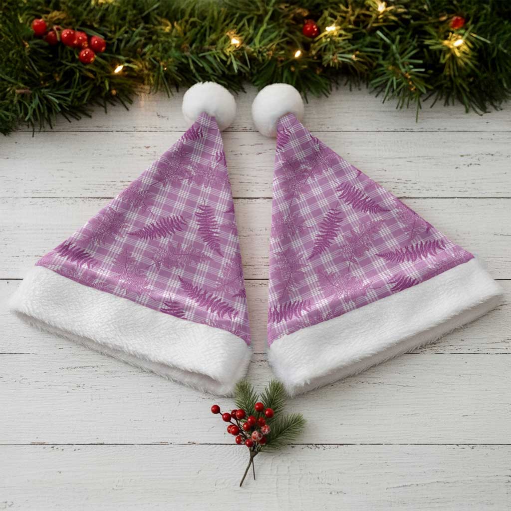 Pink Palaka Hawaii Palapalai Christmas Santa Hat Hawaiian Fern LT14 - Polynesian Pride