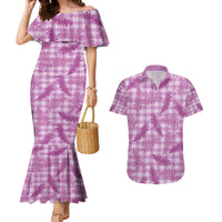 Pink Palaka Hawaii Palapalai Couples Matching Mermaid Dress and Hawaiian Shirt Hawaiian Fern - Polynesian Pride