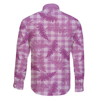 Pink Palaka Hawaii Palapalai Family Matching Long Sleeve Bodycon Dress and Hawaiian Shirt Hawaiian Fern - Polynesian Pride