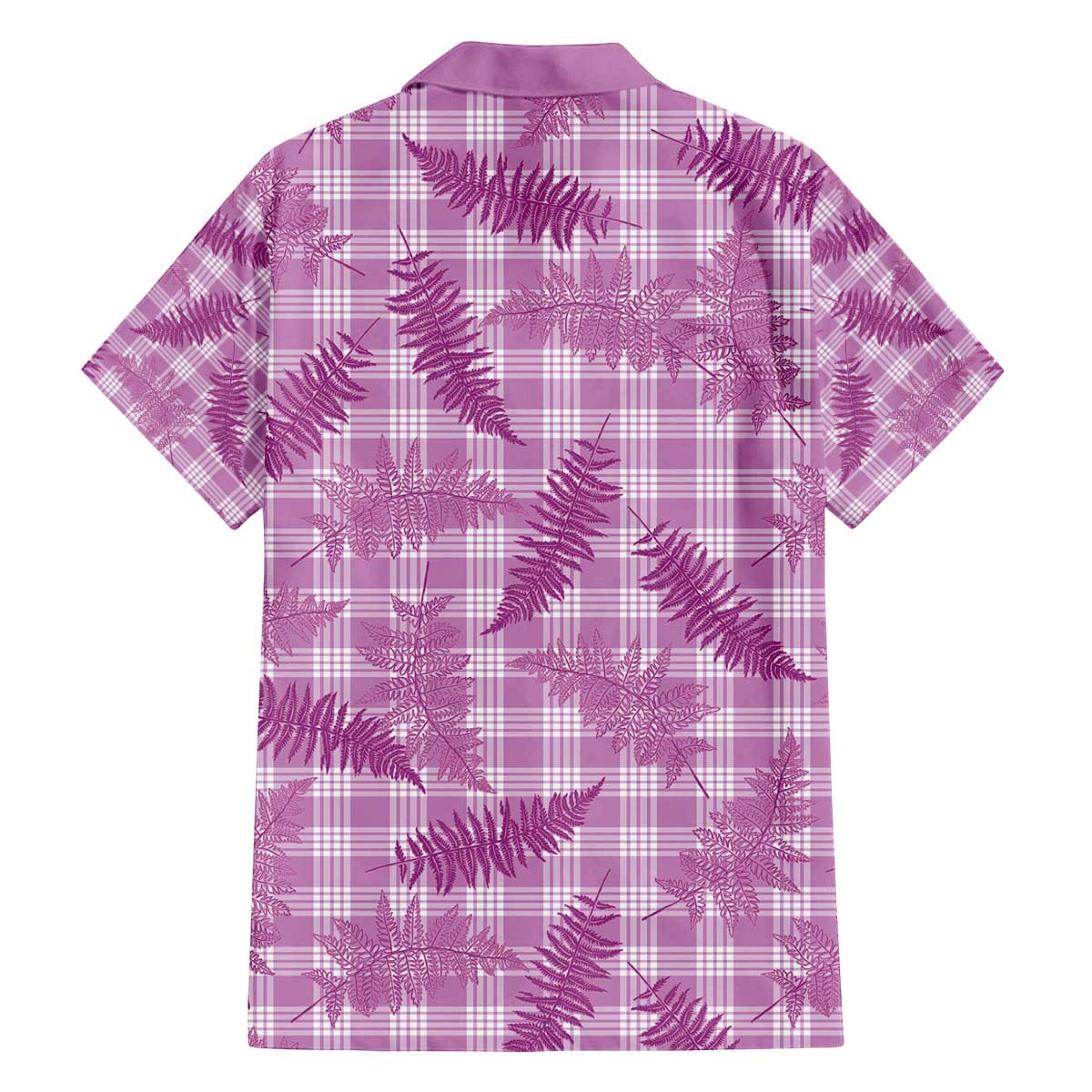 Pink Palaka Hawaii Palapalai Family Matching Off The Shoulder Long Sleeve Dress and Hawaiian Shirt Hawaiian Fern - Polynesian Pride