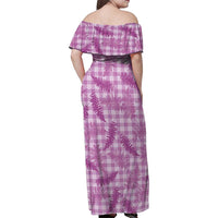 Pink Palaka Hawaii Palapalai Family Matching Off Shoulder Maxi Dress and Hawaiian Shirt Hawaiian Fern - Polynesian Pride