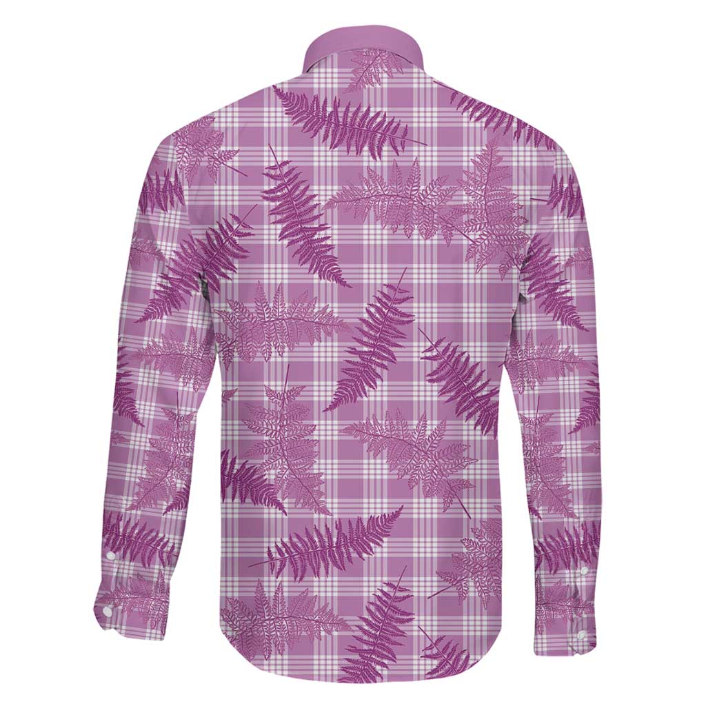 Pink Palaka Hawaii Palapalai Family Matching Off Shoulder Short Dress and Hawaiian Shirt Hawaiian Fern LT14 - Polynesian Pride