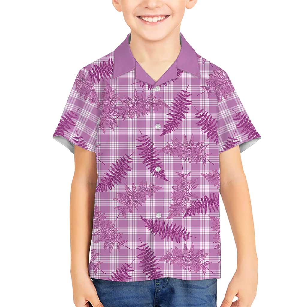 Pink Palaka Hawaii Palapalai Family Matching Puletasi and Hawaiian Shirt Hawaiian Fern LT14 Son's Shirt Pink - Polynesian Pride