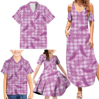Pink Palaka Hawaii Palapalai Family Matching Summer Maxi Dress and Hawaiian Shirt Hawaiian Fern - Polynesian Pride