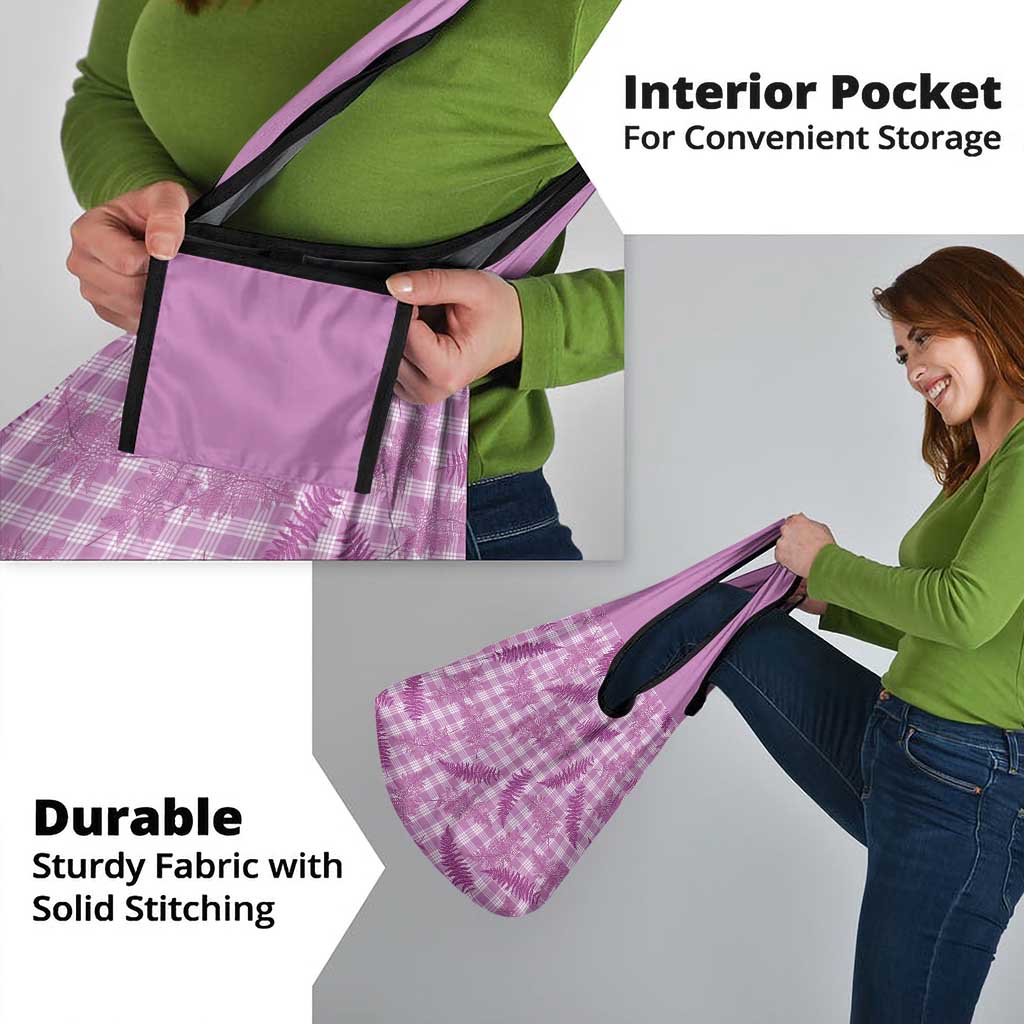 Pink Palaka Hawaii Palapalai Grocery Bag Hawaiian Fern - Polynesian Pride