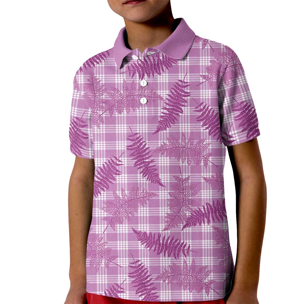 Pink Palaka Hawaii Palapalai Kid Polo Shirt Hawaiian Fern LT14 Kid Pink - Polynesian Pride