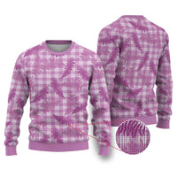 Pink Palaka Hawaii Palapalai Ugly Christmas Sweater Hawaiian Fern LT14 Pink - Polynesian Pride